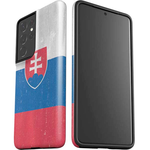 Slovakia Flag Distressed Galaxy S21 Ultra 5G Pro Case